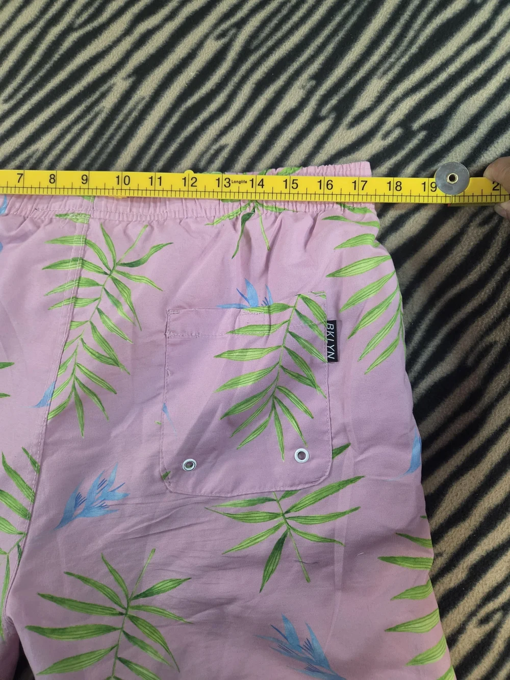 Brooklyn Cloth Kent Ave Volley Swim Trunks Pink Palm Leaf Print